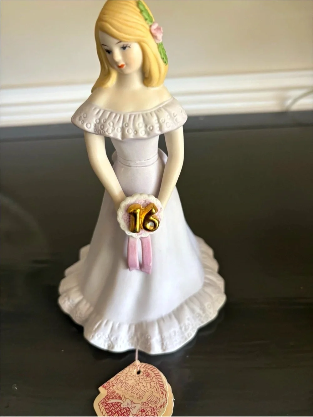 Enesco White and Pink Sweet 16 Girl Figurine Cake Topper